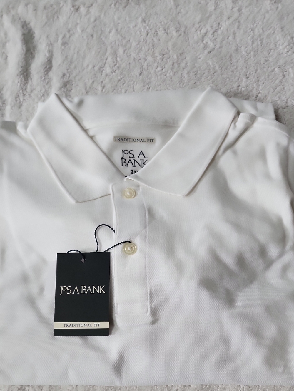 Jos. A. Bank Men's White Polo Short Sleeve Shirt Size 2XLT New